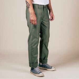 Benzak Denim Men's Straight Chino, Army‎ Green Military Twill